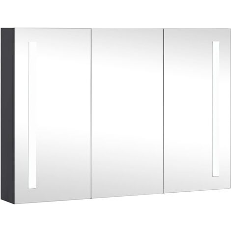 Armoire de salle de bain à miroir à LED 89x14x62