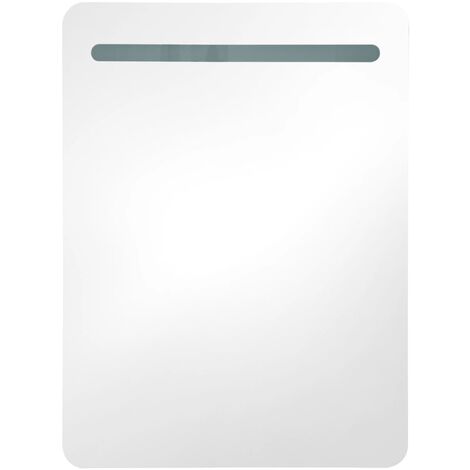 Armoire de salle de bain à miroir LED Blanc brillant 60x11x80 (1/5)
