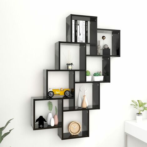 Étagère cube murale Noir 90x15x119 (1/5)