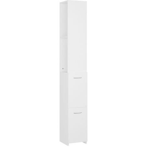 Les Tendances – Armoire murale de salle de bain blanche 25x25x170 cm – Aggloméré durable – Design épuré pour rangement optimisé – Assemblage requis (1/5)
