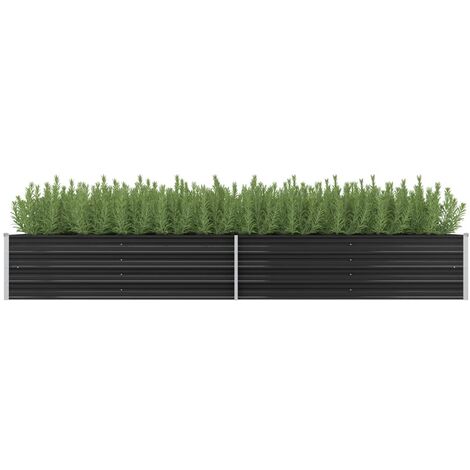 Lit surélevé de jardin Anthracite 320x80x45 cm Acier galvanisé (1/5)