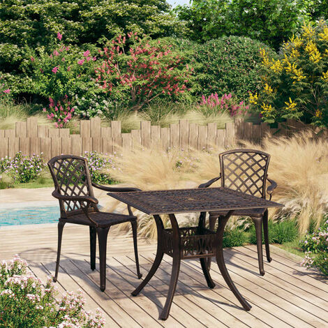 FIMEI Ensemble de bistro 3 pcs Aluminium coulé Bronze (1/5)