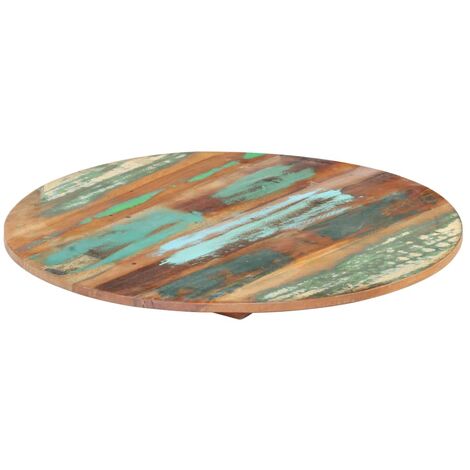Dessus de table rond 50 cm 15-16 mm Bois de récupération solide (1/5)