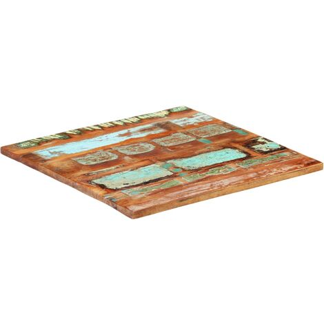 Dessus de table carré 70x70 25-27 mm Bois de récupération (1/5)