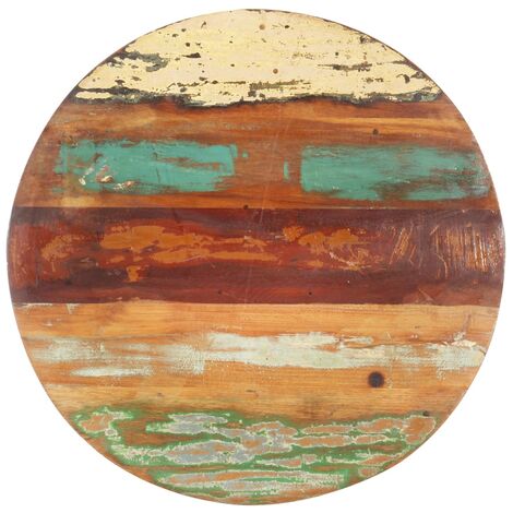 Dessus de table rond 60 cm 25-27 mm Bois de récupération solide (1/5)