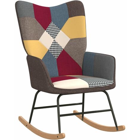 Chaise à bascule Patchwork Tissu 2 (1/5)