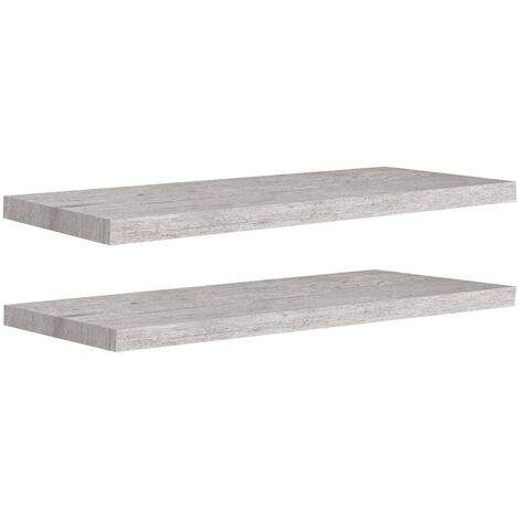 Étagères murales flottantes 2 pcs Gris béton 80x23,5x3,8 MDF (1/5)