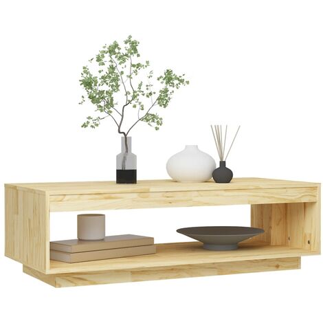 Table basse 110x50x33,5 Bois de pin massif 2 (1/5)