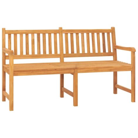 Banc de jardin 3 places avec table 150cm Bois de teck massif (1/5)