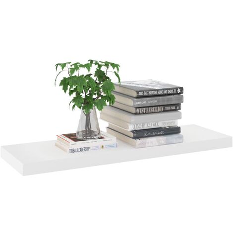 Étagère murale flottante Chêne et blanc 80x23,5x3,8 MDF (1/5)