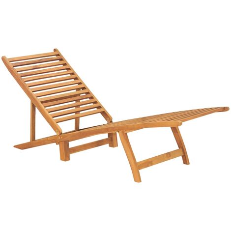 Chaise longue Bois de teck solide 4 (1/5)
