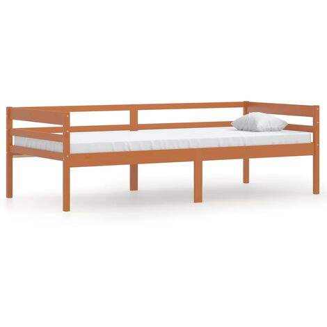 Lit banquette Marron miel Bois de pin massif 90x200 (1/5)