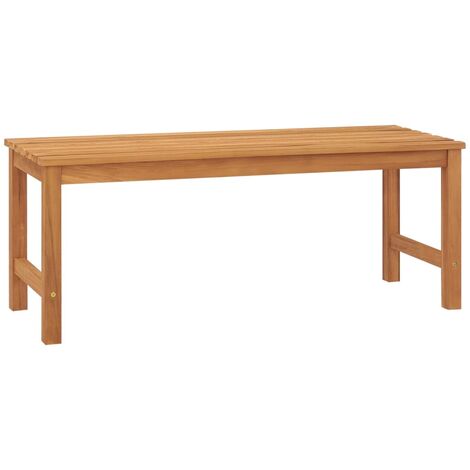 Banc de jardin 114cm Bois de teck solide 2 (1/5)