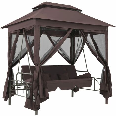 Belvédère convertible en balancelle Café