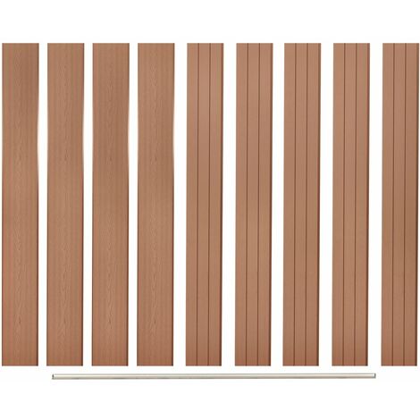Panneaux de clôture de remplacement 9 pcs WPC 170cm Marron