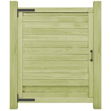 Les Tendances – Portail bois de pin imprégné 100x125 cm – Résistant aux intempéries et à la pourriture – Installation facile avec vis fournies