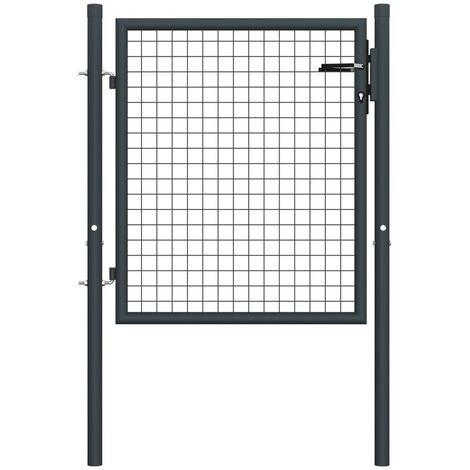 Portail en maille de jardin Acier galvanisé 100 x 125 cm Gris (1/5)