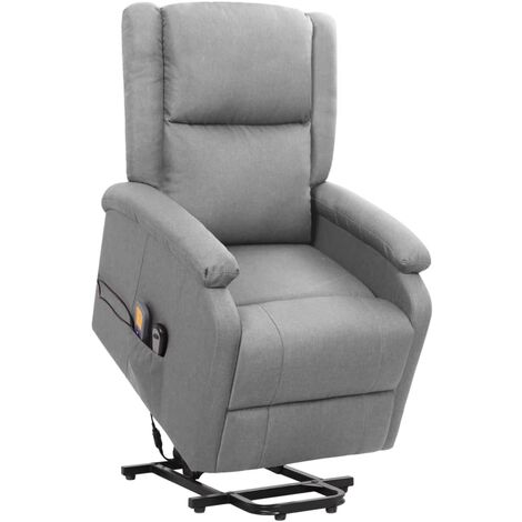 Fauteuil de massage inclinable Gris clair Tissu 2 (1/5)