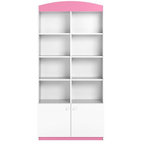 Bibliothèque blanche et rose Drimy 90cm (1/3)
