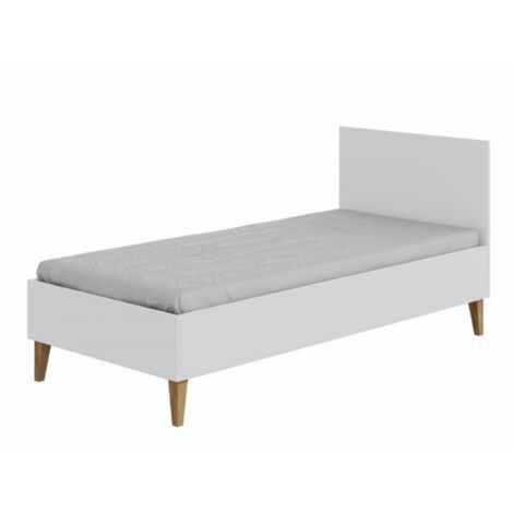Lit enfant blanc avec pieds en bois de chêne Blanka 80x180 (1/3)