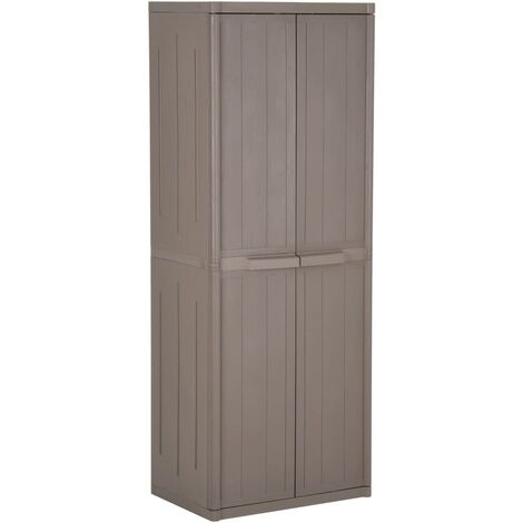 Armoire de rangement de jardin Marron 65x45x172 PP (1/5)
