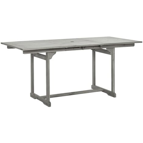 Table à dîner de jardin (120-170)x80x75 Bois d'acacia massif 2 (1/5)