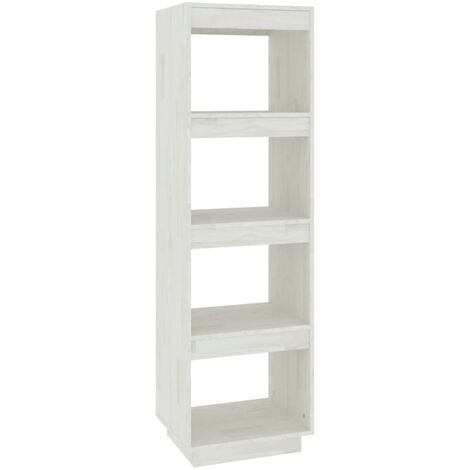 Bibliothèque-Séparateur de pièce Blanc 40x35x135 Pin massif (1/5)
