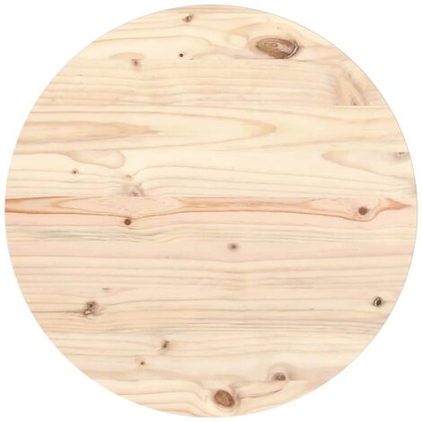 Dessus de table Ø60x2,5 cm Bois de pin massif (1/4)