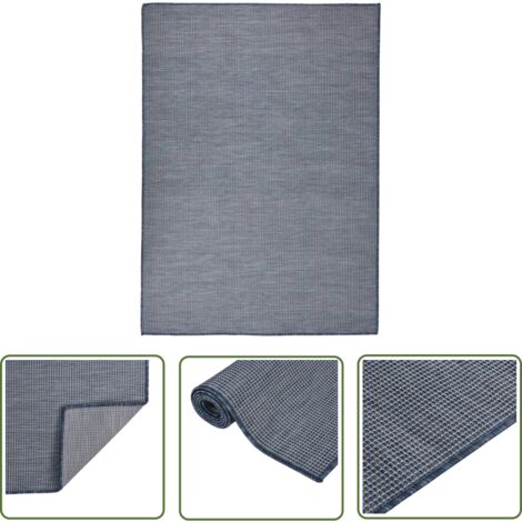 Tapis à tissage plat d'extérieur 200x280 cm Bleu (1/5)