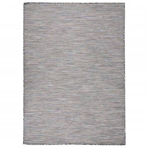 Tapis à tissage plat d'extérieur 200x280 Marron et noir (1/5)