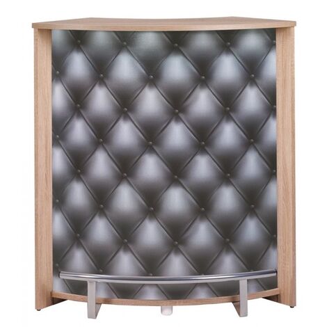 Comptoir de bar naturel et imprimé capiton noir Snack 96cm (1/3)