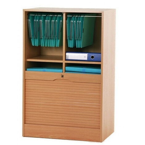 Classeur à rideau large hêtre Office 108cm (1/4)