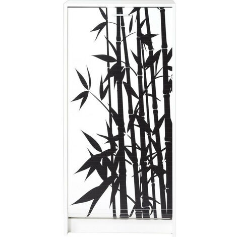 Meuble à chaussures blanc rideau bambou 21 paires Shoot 58cm (1/4)
