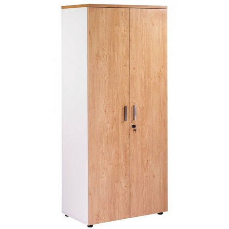 Armoire de bureau blanc et naturel Hublo (1/2)