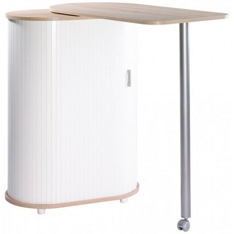 Mange debout et meuble de rangement chêne naturel et blanc Kitchou