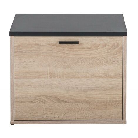 Meuble chaussure 1 abattant chêne naturel 9 paires Lohan (1/3)