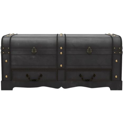 Coffre de rangement bois marron Canvas (1/5)