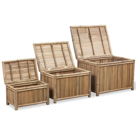Coffre de rangement bambou clair Kyca - 3 pièces (1/5)
