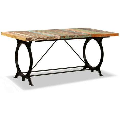 Table à manger industriel bois recyclé Zingo 180cm (1/5)