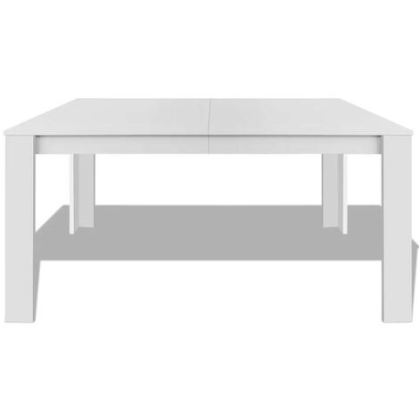 Table à manger rectangulaire bois blanc Dimer 140cm (1/4)