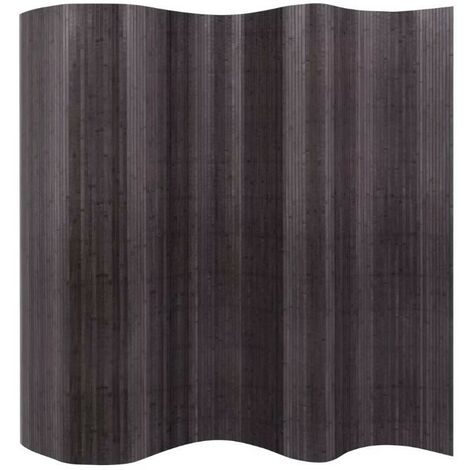 Paravent décoratif avec support non tissé bambou gris Kyca (1/4)