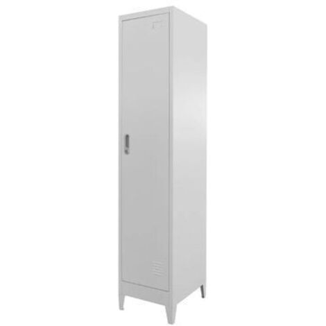 Armoire de bureau 1 porte 2 compartiments métal gris Brook (1/5)