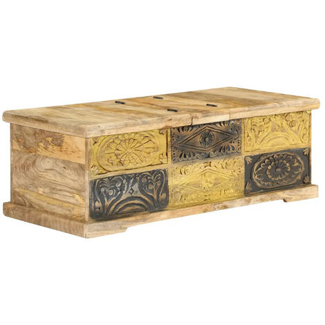 Table basse rectangulaire manguier massif clair Wick (1/5)