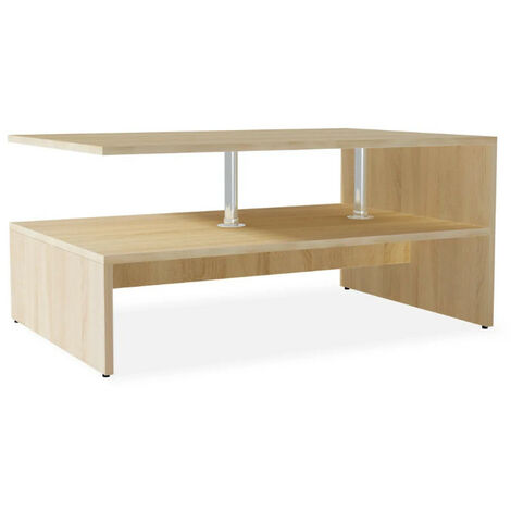 Table basse rectangulaire bois chêne clair Chickie L90xH42xP59 (1/5)