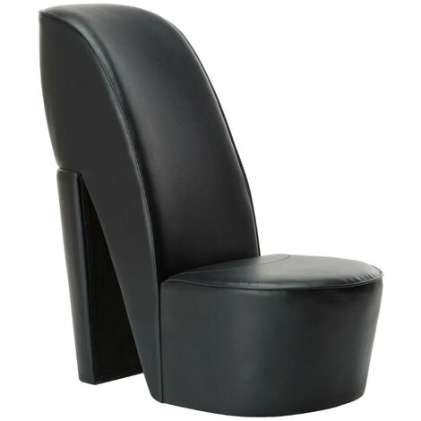Fauteuil simili cuir noir Fashionly (1/5)