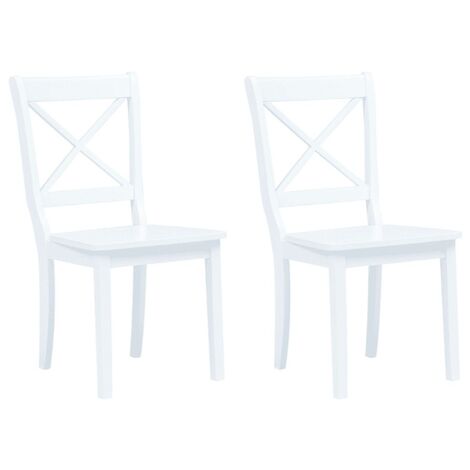 Chaise bois blanc hévéa massif Aero - Lot de 2 (1/5)