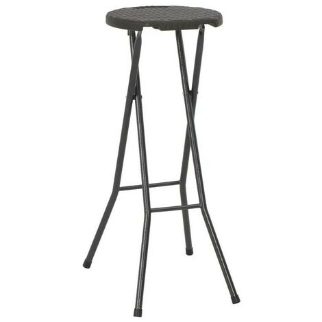 Tabouret haut pliable polyéthylène marron Nesly - Lot de 2 (1/4)
