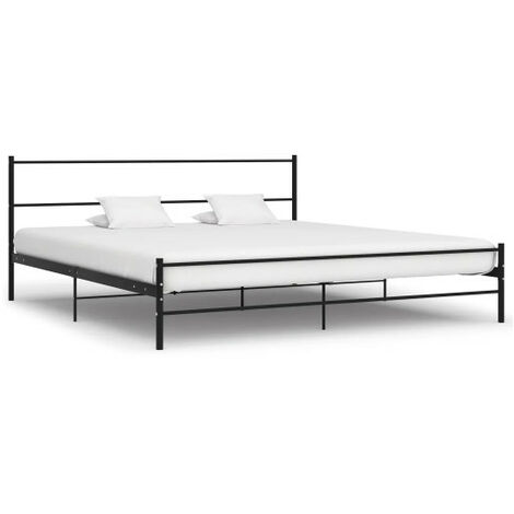Lit adulte métal noir Tence 180x200 cm (1/5)