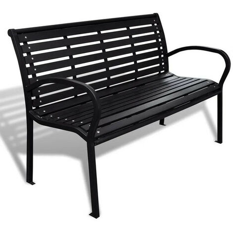 Banc de jardin WPC et métal noir Etrino