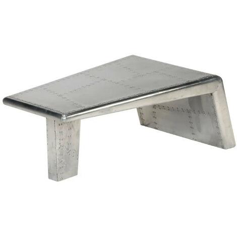 Table basse rectangulaire métal argenté Planes (1/5)